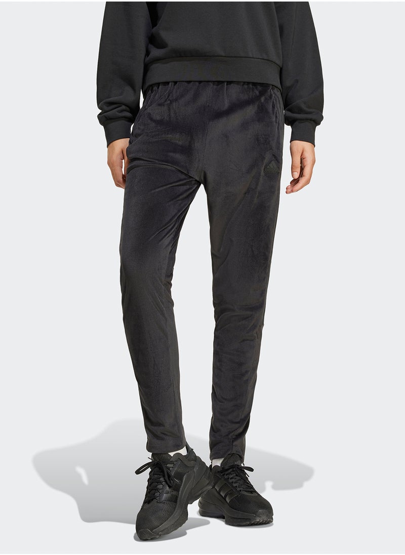 Adidas Tiro Cut 3 Stripe Stretchy Velour Track Pants  - Image 1