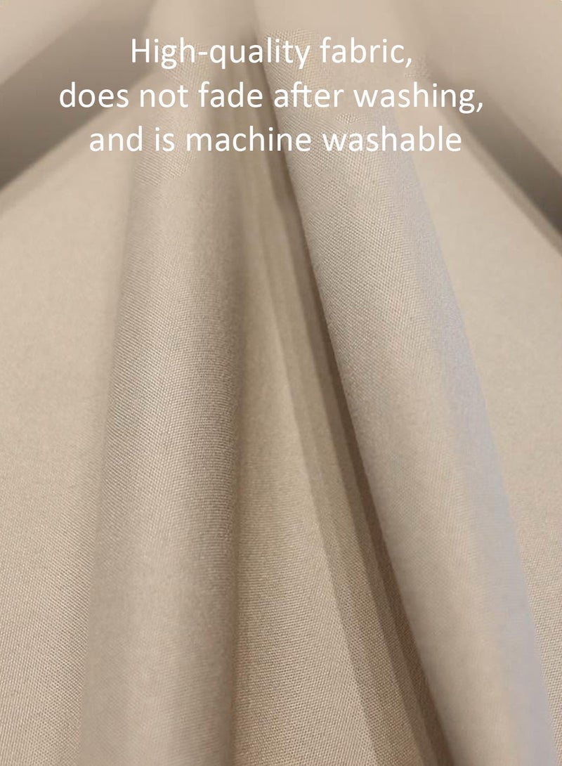 Velcro Curtains With Sheer, No Drill Curtain, 100% Blackout, 1 Panel, Fits Windows 75-100 cm Wide (Beige W150 × H200 cm) - Image 5