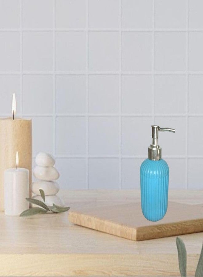 AMAZBIRD Soap Dispenser with Chrome Pump Refillable – Modern Bathroom & Kitchen Countertop Lotion and Hand Wash Bottle (SkyBlue) - Image 1