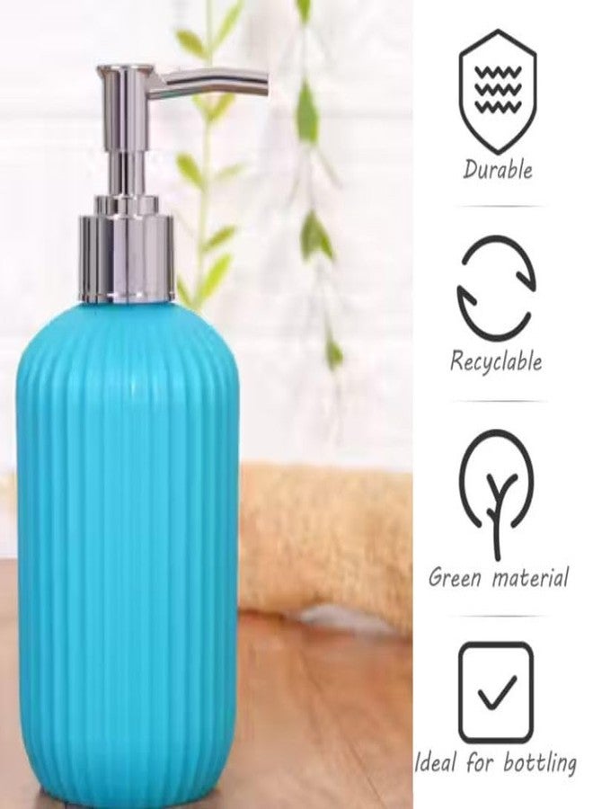 AMAZBIRD Soap Dispenser with Chrome Pump Refillable – Modern Bathroom & Kitchen Countertop Lotion and Hand Wash Bottle (SkyBlue) - Image 4