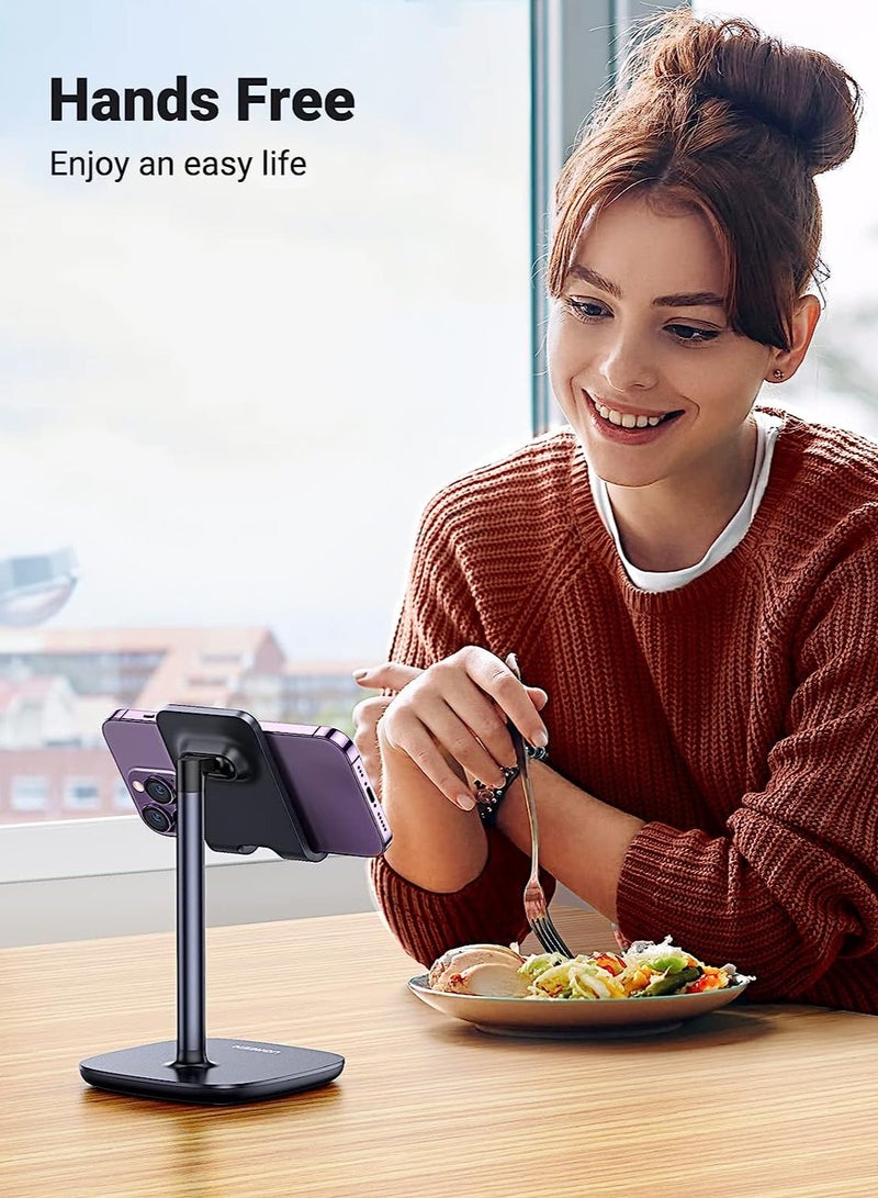 Portable Adjustable Height Mobile Phone Mount, Height Adjustable Cell Phone Stand for Desk, Phone Holder Stand Compatible with iPhone and All Mobile Phones Tablet - Image 2