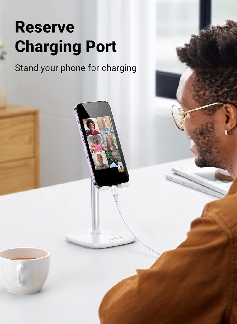 Portable Adjustable Height Mobile Phone Mount, Height Adjustable Cell Phone Stand for Desk, Phone Holder Stand Compatible with iPhone and All Mobile Phones Tablet - Image 3