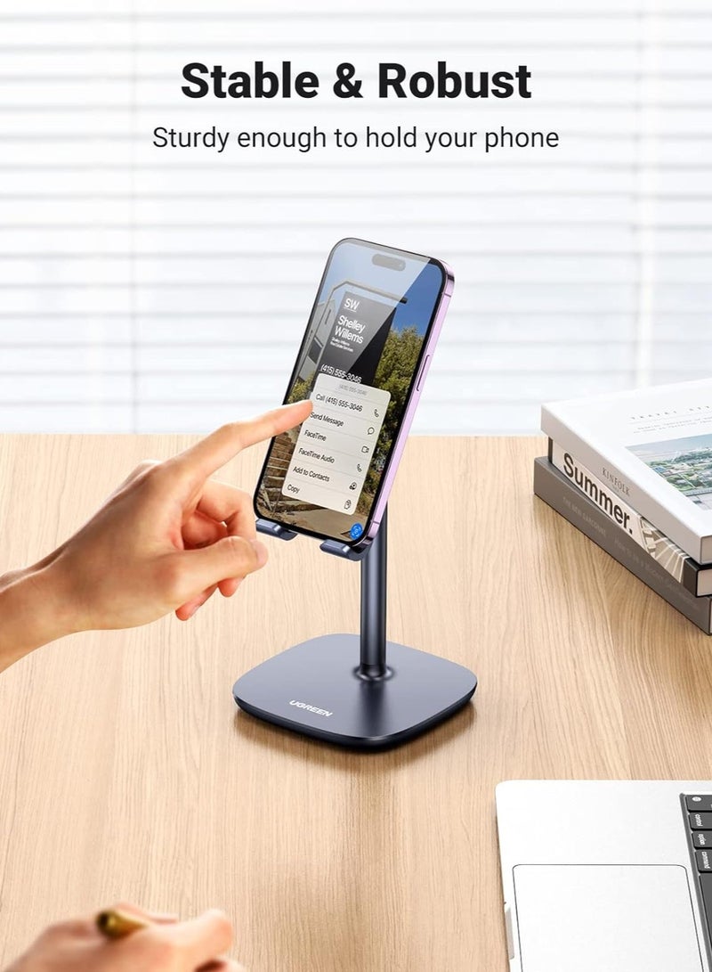 Portable Adjustable Height Mobile Phone Mount, Height Adjustable Cell Phone Stand for Desk, Phone Holder Stand Compatible with iPhone and All Mobile Phones Tablet - Image 4