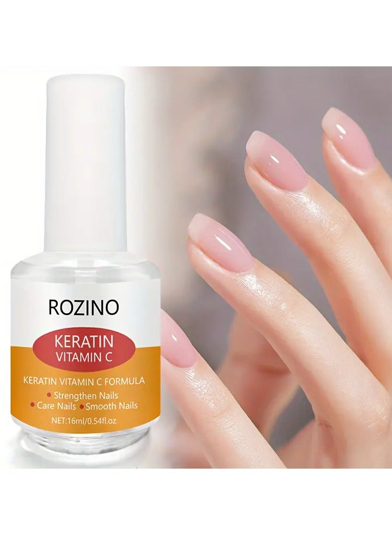 Rozino ROZINO Keratin Vitamin C Nail Polish 16ml - Strengthens, Brightens & Repairs, Alcohol-Free, Hypoallergenic Formula for Smooth, Glossy Nails, ROZINO  - Image 3