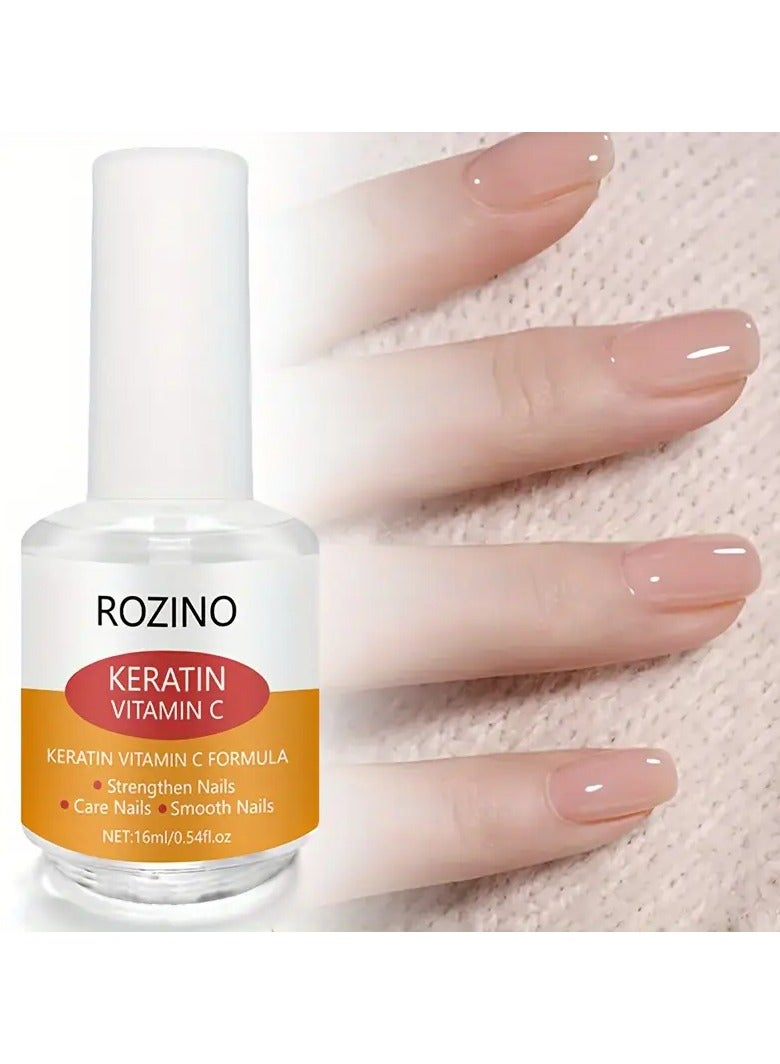 Rozino ROZINO Keratin Vitamin C Nail Polish 16ml - Strengthens, Brightens & Repairs, Alcohol-Free, Hypoallergenic Formula for Smooth, Glossy Nails, ROZINO  - Image 1