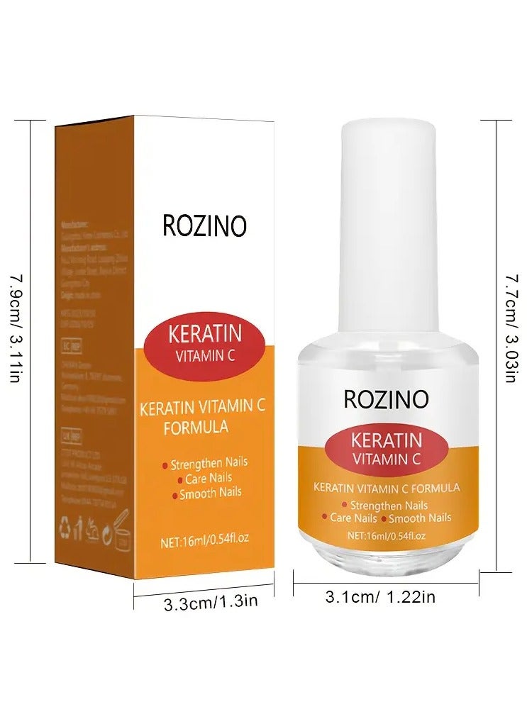 Rozino ROZINO Keratin Vitamin C Nail Polish 16ml - Strengthens, Brightens & Repairs, Alcohol-Free, Hypoallergenic Formula for Smooth, Glossy Nails, ROZINO  - Image 5