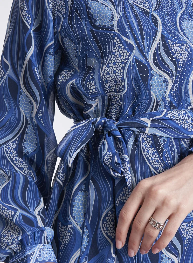 KASHKHA Belted Print Dress