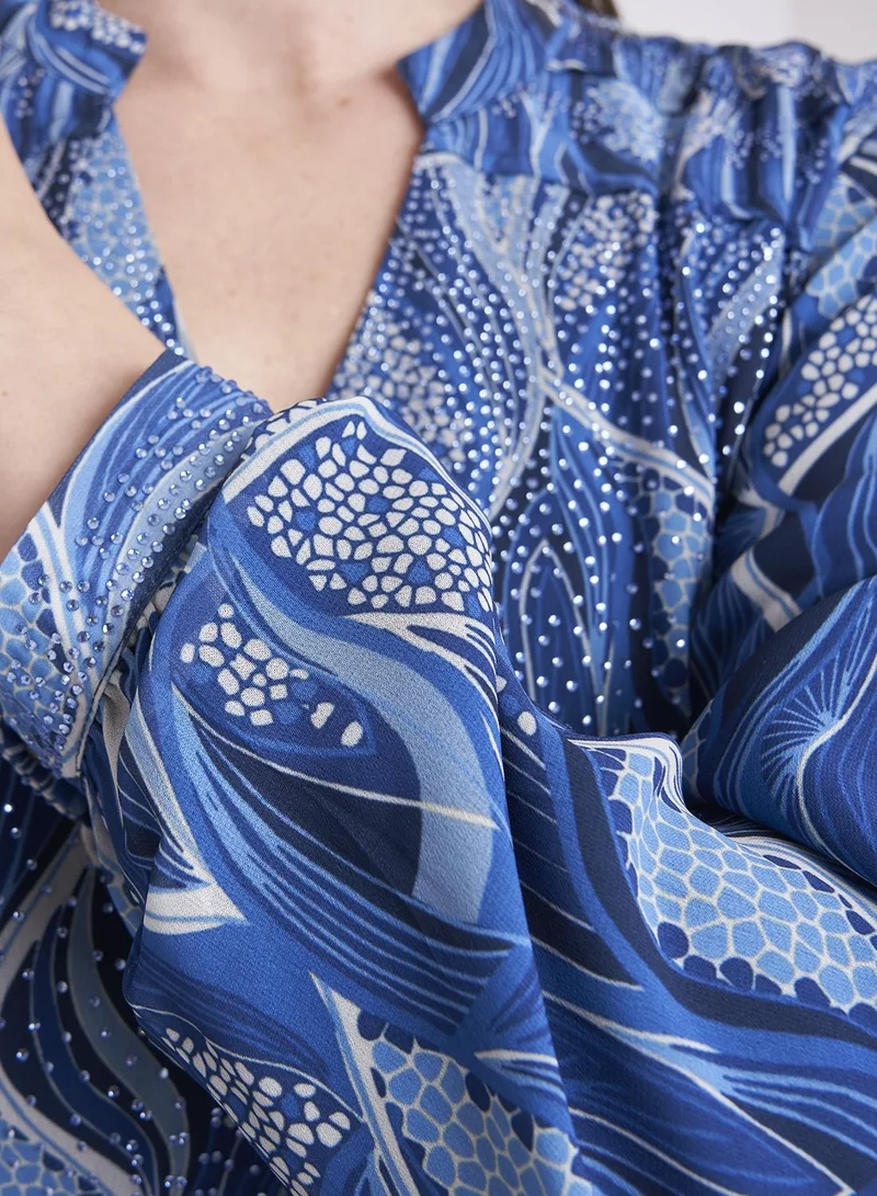 KASHKHA Belted Print Dress