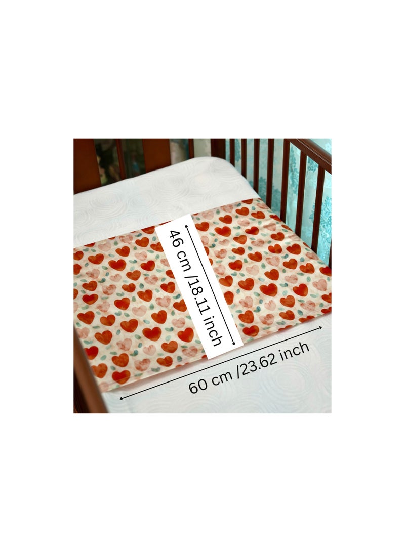 Silk Me 100% Pure Mulberry Silk Crib Sleeve for Baby 22 Momme - Bald Spots, Hair Loss & Knotting Prevention - Silk Sheet Slip for Cots - Mattress 60x120 cm - Hearts - Image 4
