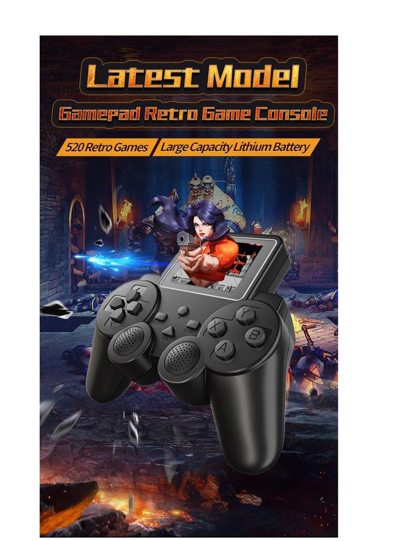 Zikra Classic Retro Games Handheld Gamepad Game Console - 2.5 inch Screen Rechargeable AV TV Out 2 Player Gamepad (Black) - Image 4