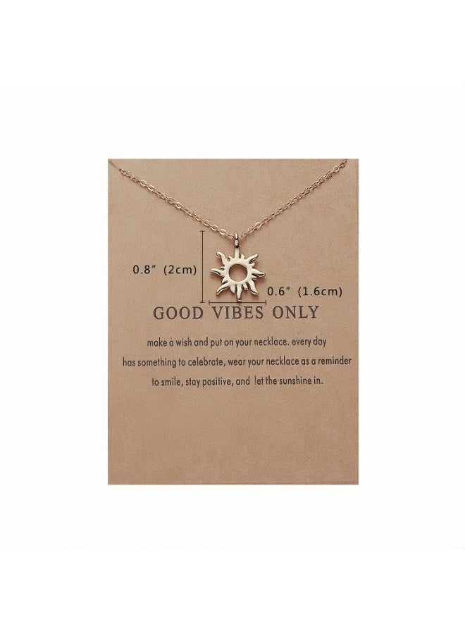 Lee Yon Creative Sun-shaped Pendant Necklace, 48 cm - Image 1