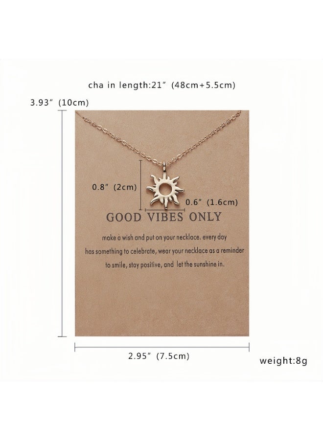 Lee Yon Creative Sun-shaped Pendant Necklace, 48 cm - Image 4