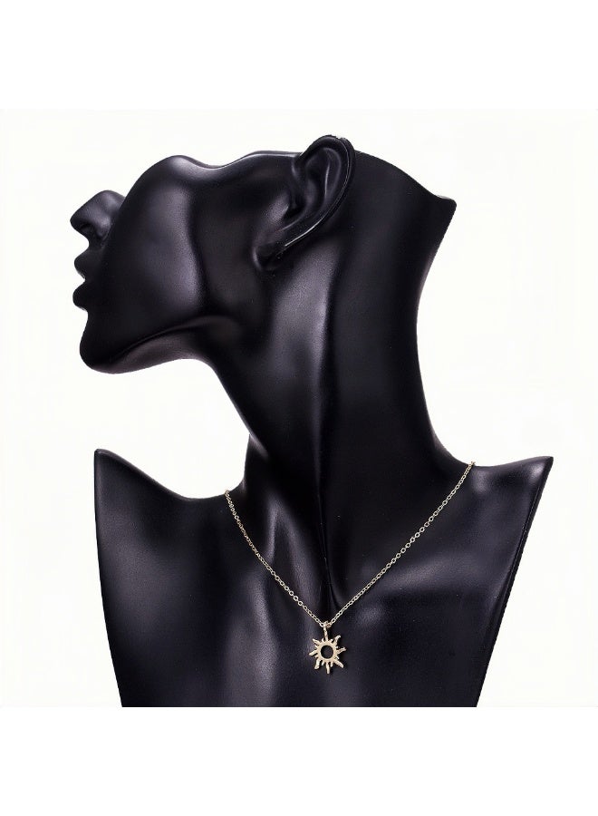 Lee Yon Creative Sun-shaped Pendant Necklace, 48 cm - Image 2