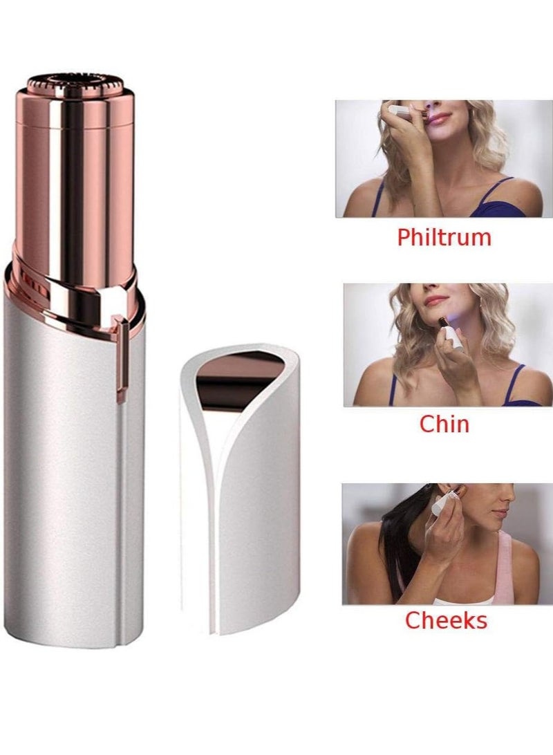 Facial Hair Removal for Women, Painless Women Facial Hair Removal Device, Upper Lip Chin Hair Remover with USB Rechargeable Included 2 pc Replacement Heads - Image 1