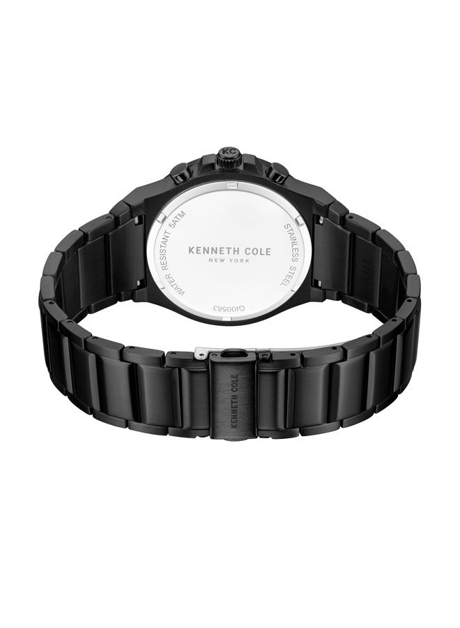 Kenneth Cole New York 43mm Chronograph Men's Watch with Black Stainless Steel Bracelet  - Image 3