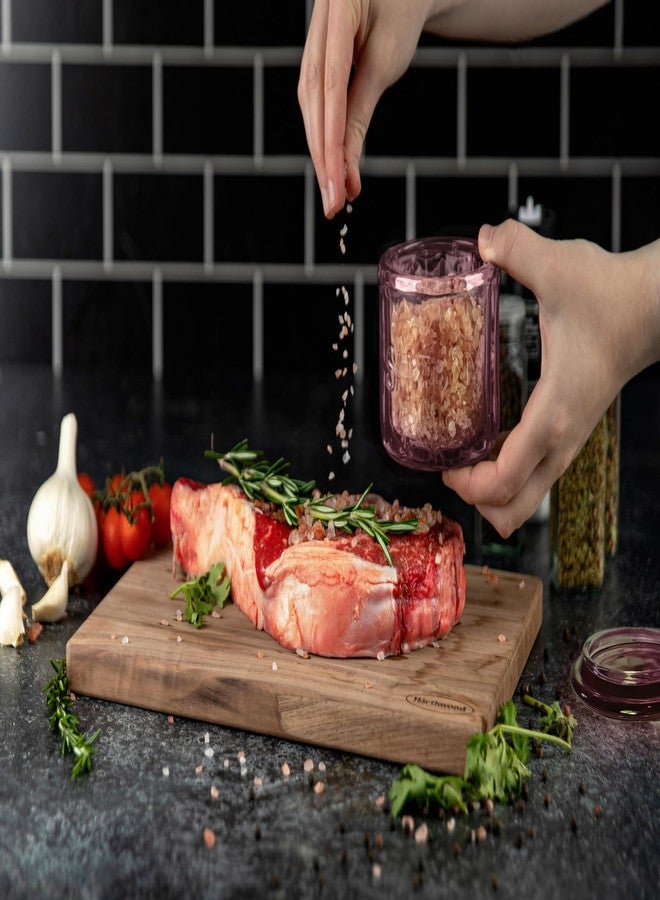 KooK Glass Salt Cellar, with Lid, Embossed Pressed Glass, Clear Storage Container, for Coffee, Sugar, Spices and Candies, Dishwasher Safe, 10 oz, (Pink) - Image 2