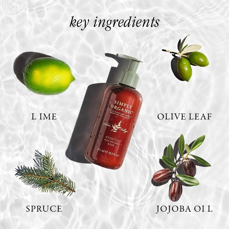 Simply Organic بلسم يومي لشعر وفروة الرأس، مصنوع في إيطاليا، عناية بالشعر طبيعية 100% وخالية من التجارب على الحيوانات للنساء والرجال، زيت زيتون عضوي، زيت جوجوبا، مستخلص شجرة التنوب، 251 مل/8.5 أونصة سائلة، يومياً - Image 5