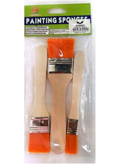 Aroma Painting Sponge Brush Set 3 Wooden Handle Brushes for Arts & Crafts High-Quality Sponge Painting Brushes  Lightweight and Durable 