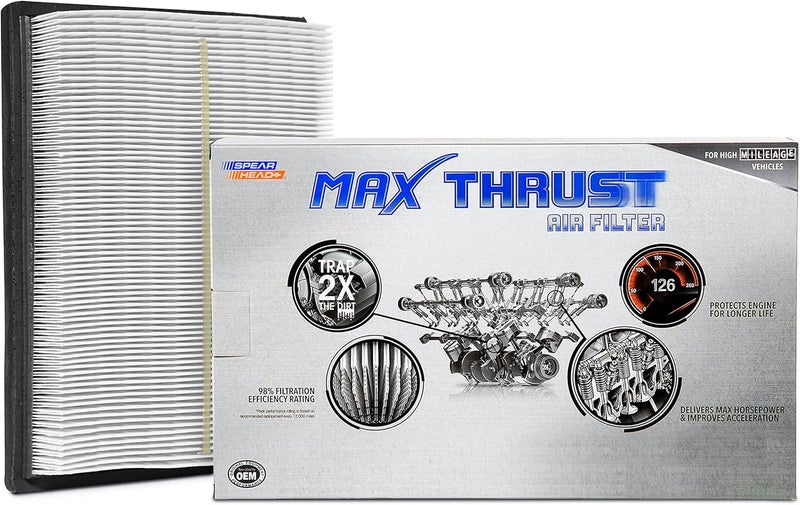 SPEARHEAD MPG Defense Max Thrust Engine Air Filter For All Mileage Vehicles, Fits Like OEM, Restores MPG & Acceleration (MT-741) - Image 1