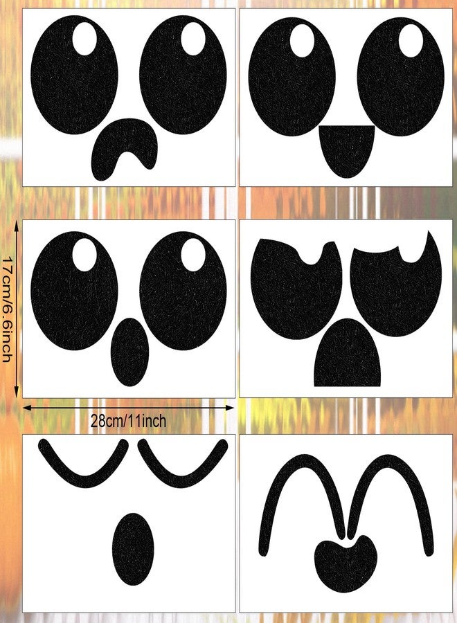 اودين 6 أوراق من اللباد اللاصق للهالوين، لباد على شكل أشباح لطيفة للهالوين، على شكل رموز تعبيرية، شكل غير منتظم، لباد DIY لمشاريع الهالوين، زي تنكري، لون أسود - Image 2