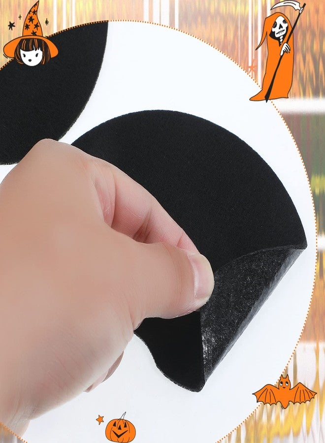 اودين 6 أوراق من اللباد اللاصق للهالوين، لباد على شكل أشباح لطيفة للهالوين، على شكل رموز تعبيرية، شكل غير منتظم، لباد DIY لمشاريع الهالوين، زي تنكري، لون أسود - Image 3