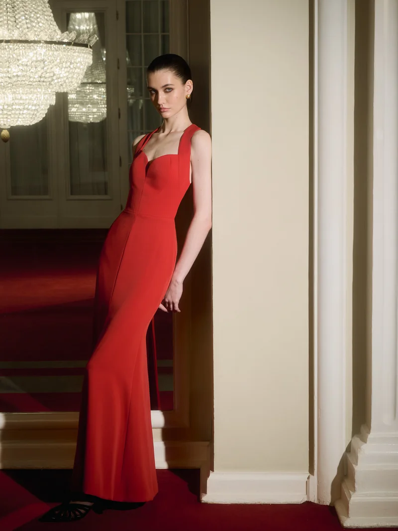 Lichi  Fitted maxi dress with wide straps for Women | Best Price UAE