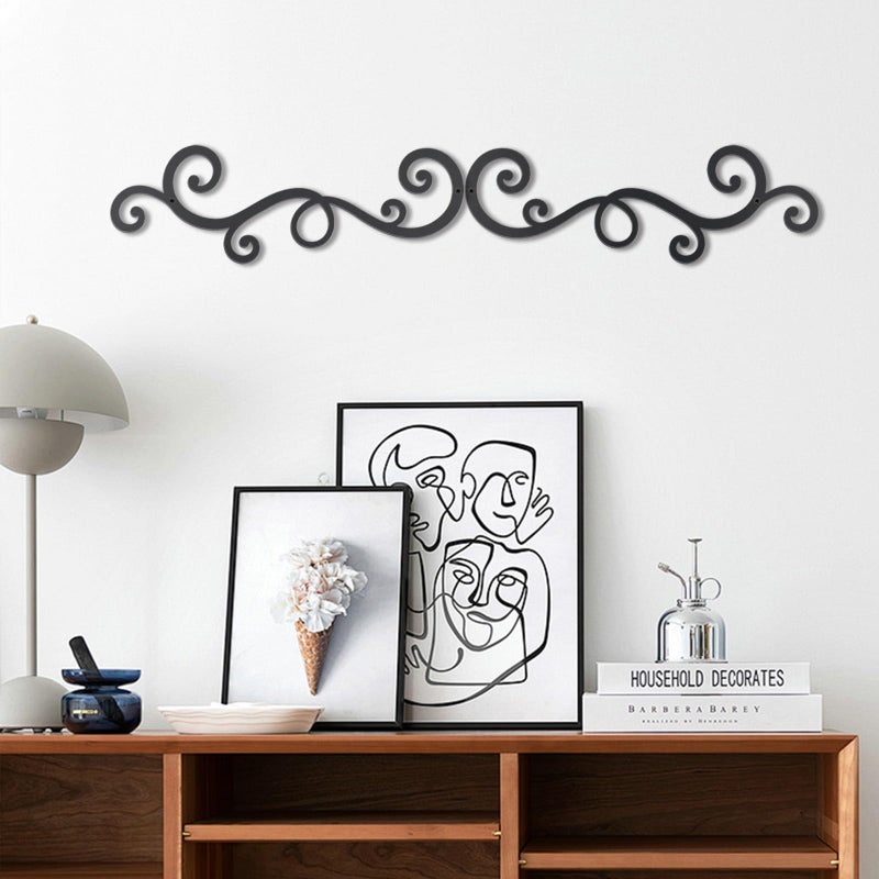 OYEFLY Metal Scroll Wall Art Decor,Rustic Iron Wall Medallion (style 2) - Image 4