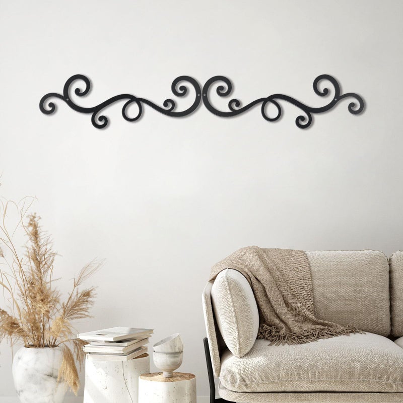 OYEFLY Metal Scroll Wall Art Decor,Rustic Iron Wall Medallion (style 2) - Image 3