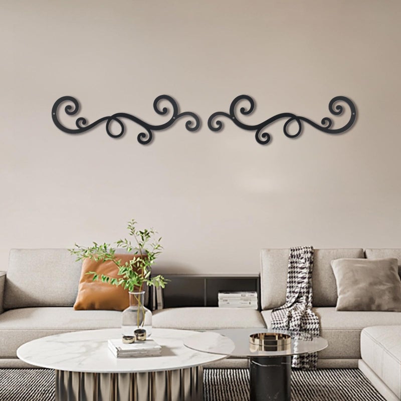 OYEFLY Metal Scroll Wall Art Decor,Rustic Iron Wall Medallion (style 2) - Image 5