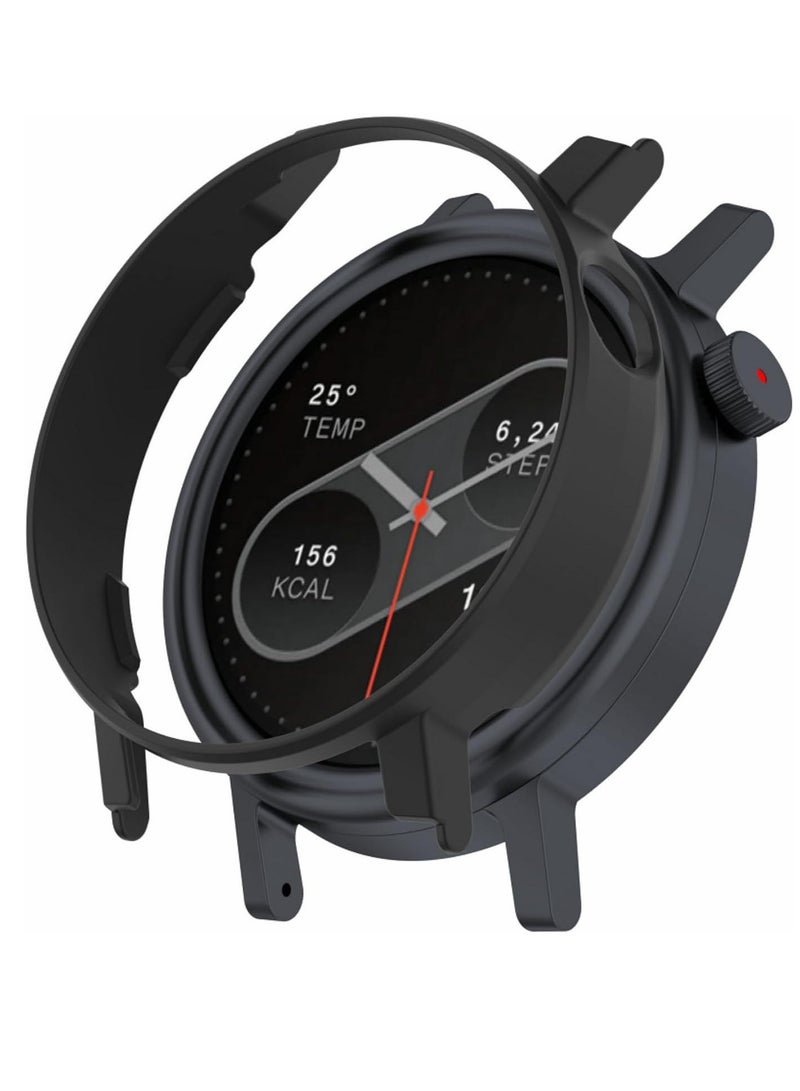 جراب حماية كامل صلب رفيع ممتص للصدمات متوافق مع ساعة سي ام اف من نوثينج ووتش برو 2،  اسود - Image 1