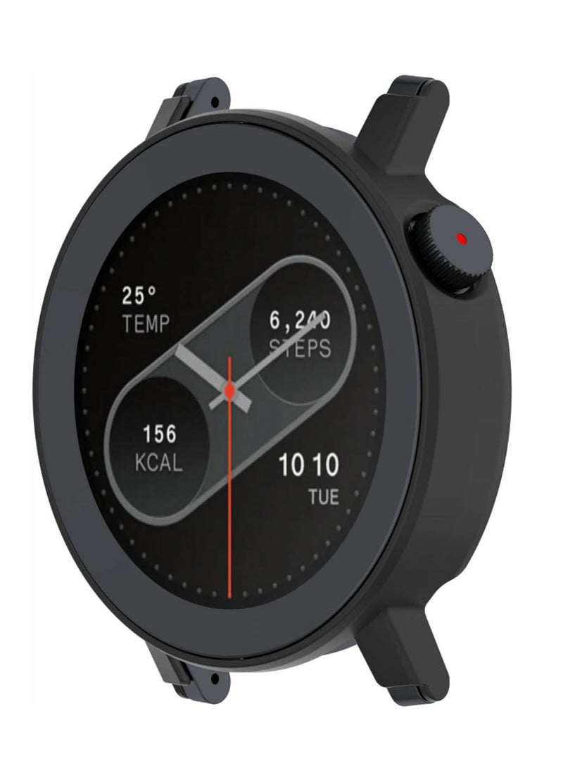 جراب حماية كامل صلب رفيع ممتص للصدمات متوافق مع ساعة سي ام اف من نوثينج ووتش برو 2،  اسود - Image 3