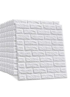 Generic 20-Piece 3D Foam Bricks Wallpaper Set White 70023 