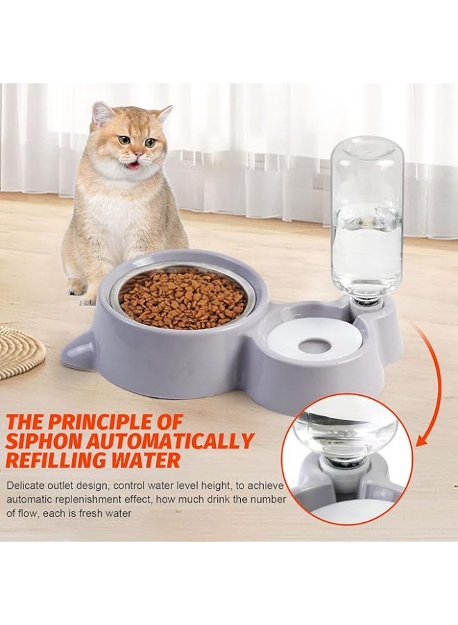 Cat Dog Food Dish Bowl, Auto Gravity Pet Water Dispenser, Cat Bowl Set for Small Medium Dogs and Cats - Image 2
