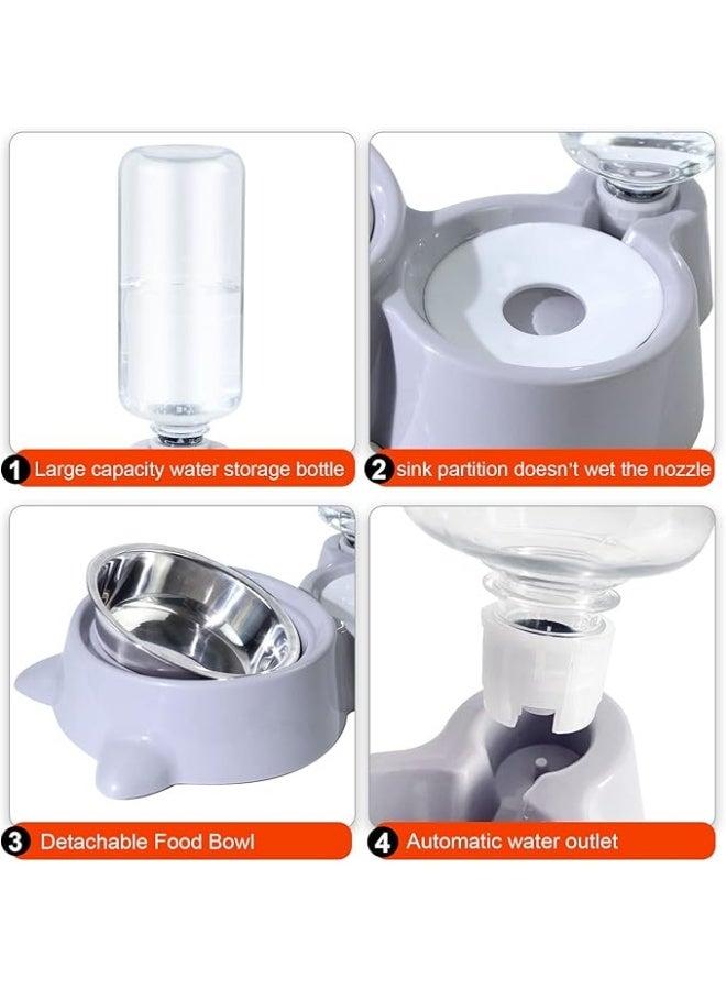 Cat Dog Food Dish Bowl, Auto Gravity Pet Water Dispenser, Cat Bowl Set for Small Medium Dogs and Cats - Image 4