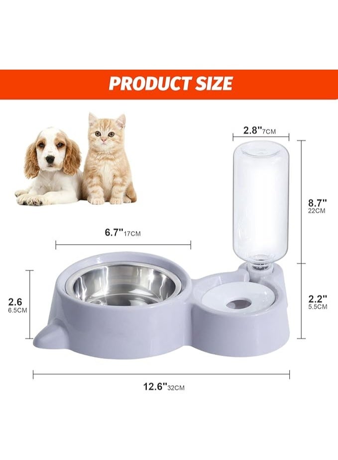 Cat Dog Food Dish Bowl, Auto Gravity Pet Water Dispenser, Cat Bowl Set for Small Medium Dogs and Cats - Image 5