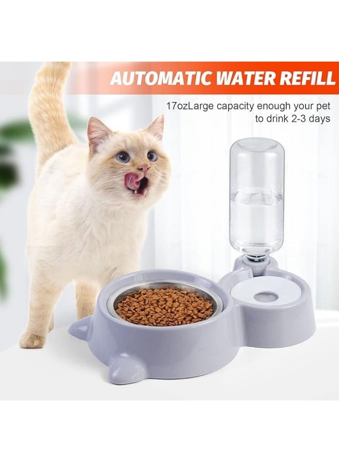 Cat Dog Food Dish Bowl, Auto Gravity Pet Water Dispenser, Cat Bowl Set for Small Medium Dogs and Cats - Image 3