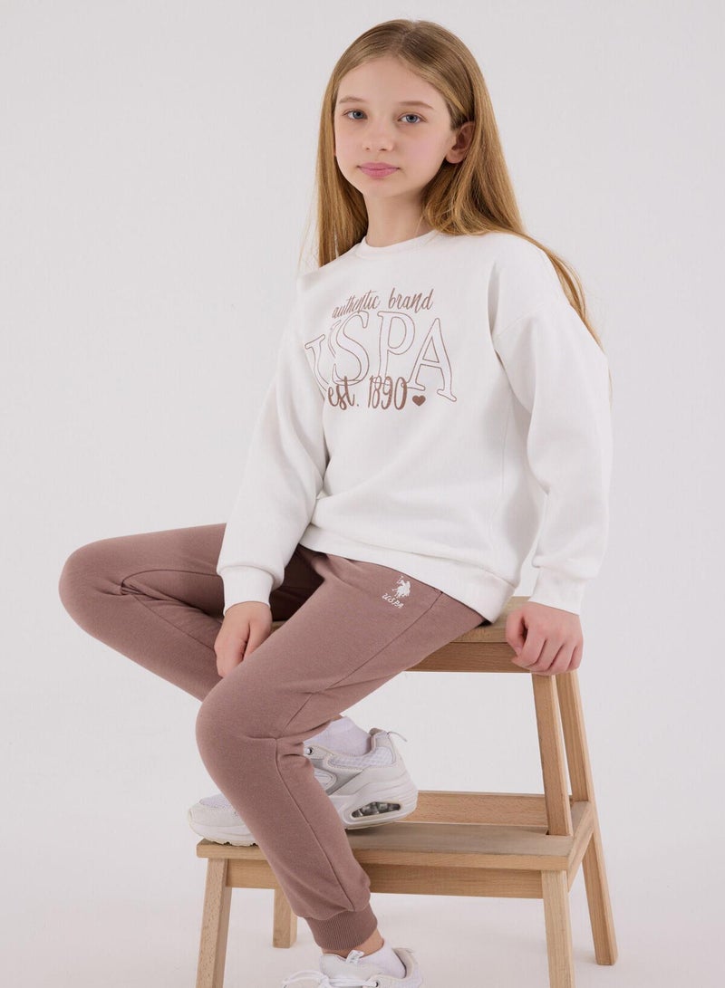 يو اس بولو اسن طقم جمبسوت بنات يو إس بولو أسن. أبيض - Image 1