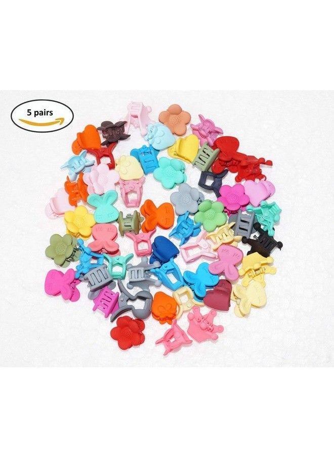 FOK 5 Pairs Small Plastic Multi Color & Fancy Hair Clutchers For Women/Girls (Random Design)  - Image 3