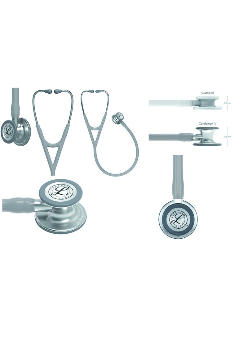 ثري أم ليتمان سماعة طبية من نوع 3M Littmann، مخصصة لأمراض القلب من النوع الرابع، قسطرة رمادية بطول 27 بوصة، طرف سماعة رمادي، 6153 - Image 2