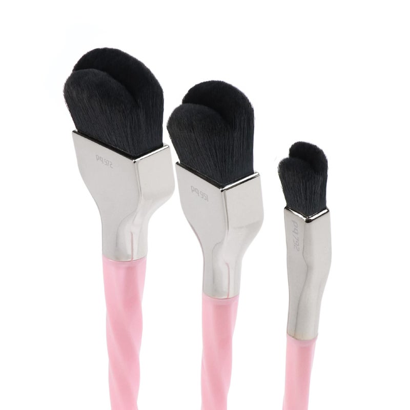 Bdellium Tools Professional Makeup Brush - Pink Double Dome Blender 3pc. Brush Set - Image 2