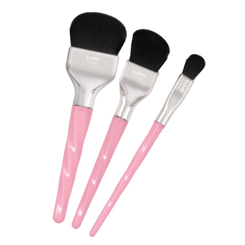 Bdellium Tools Professional Makeup Brush - Pink Double Dome Blender 3pc. Brush Set - Image 4