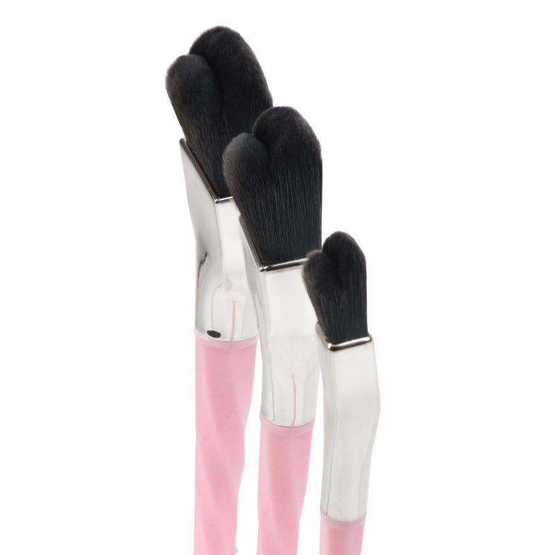 Bdellium Tools Professional Makeup Brush - Pink Double Dome Blender 3pc. Brush Set - Image 3