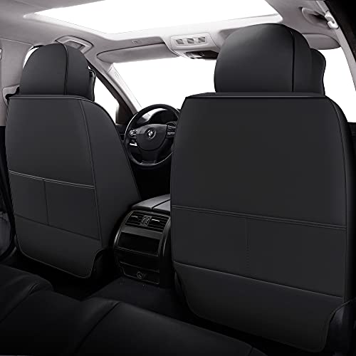 NS YOLO Leather Car Seat Covers Full Set, Faux Leatherette Automotive Vehicle Cushion Cover Universal Fit for Cars SUV Pick-up Truck in Auto Interior Accessories (Black) - Image 3