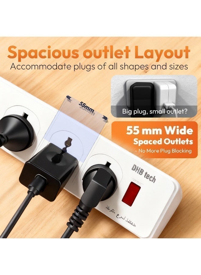 Arabayt  tech Power Extension Lead 10 Outlets with USB Port[18W PD],Surge Protection Power Strip with 1 USB-C & 5 USB Slots, Overload Protection Extension Socket With 3 Meter Extension Cord For Home Office - Image 5