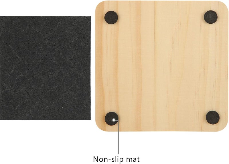 MIVIDE 30PCS Wood Coasters, 10cm Blank Wooden Coasters Bulk, Wooden Squares, Unfinished Wooden Coaster for Drinks, Crafts, Engraving, DIY Painting - Image 3