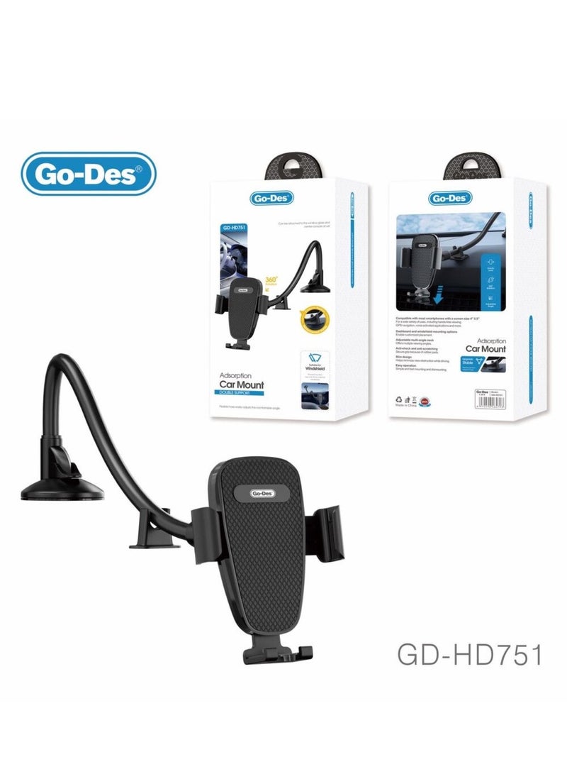 GO-DES Suitable for Windshield Car Bracket Windshield Phone Holder Mount(GD-HD751) - Image 5