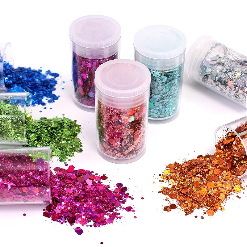 Estanoite Chunky and Fine Glitter Mix, Estanoite 36 Colors Chunky Sequins & Fine Glitter Powder Mix, Cosmetic Makeup Flakes for Face Body Eye Nail Art Resin Epoxy - Image 5
