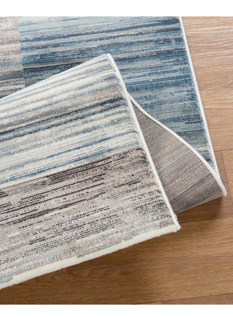 لوفت كندرا، سجادة خارجية، سجادة أريكة، سجادة معيشة، مقاس 230×310 سم، قماش، أزرق/بني، صنع في مصر-502/RN8-X - Image 2