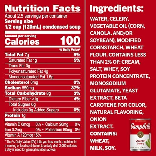 Campbell'S Campbells Condensed Cream of Celery Soup 105 oz Can - Image 5