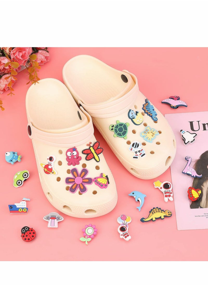KASTWAVE Shoe Decoration Charms for Croc, 60 Pcs   Shoe Charms for Shoes include Dinosaurs Vehicles Flowers Insects Sea Animals Astronauts, Lovely Charms for Party Favors Birthday Gifts  - Image 3